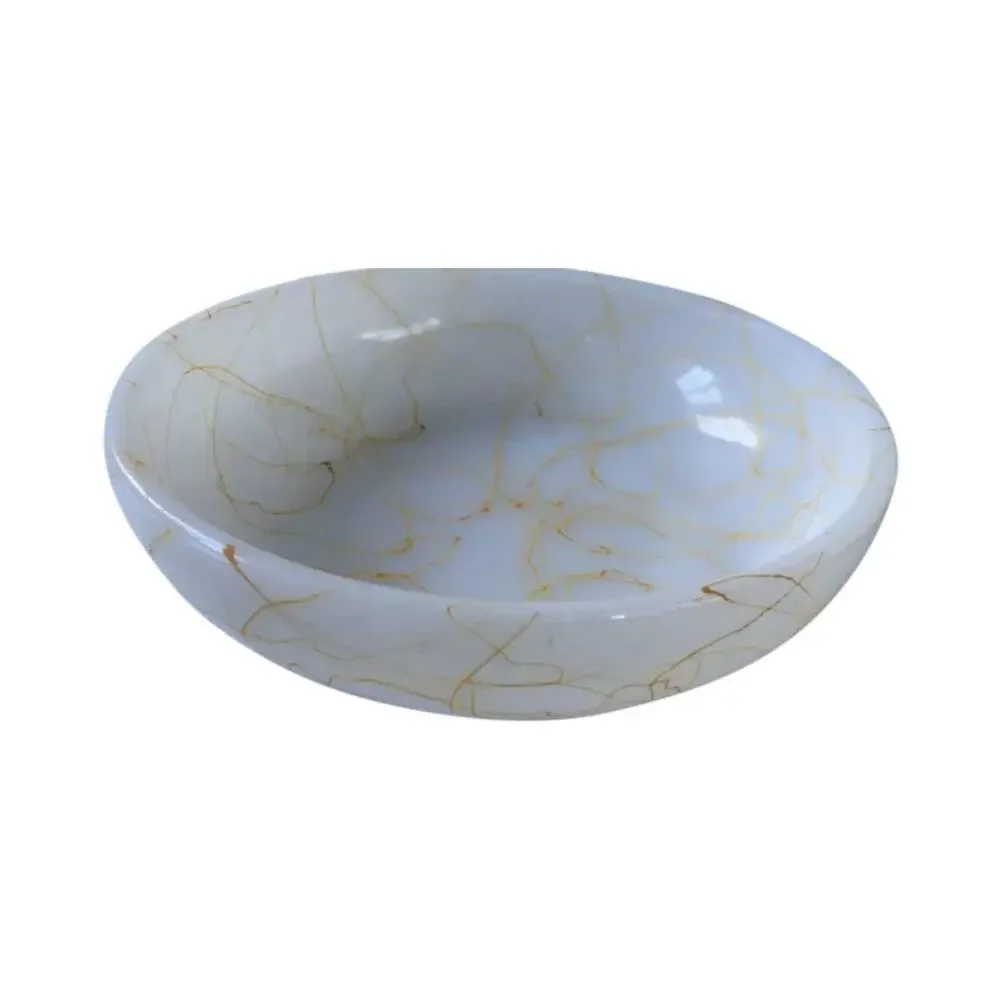 Mid Century Butterscotch Hazel Atlas Drizzle Serving Bowl Milk Glass 1950s